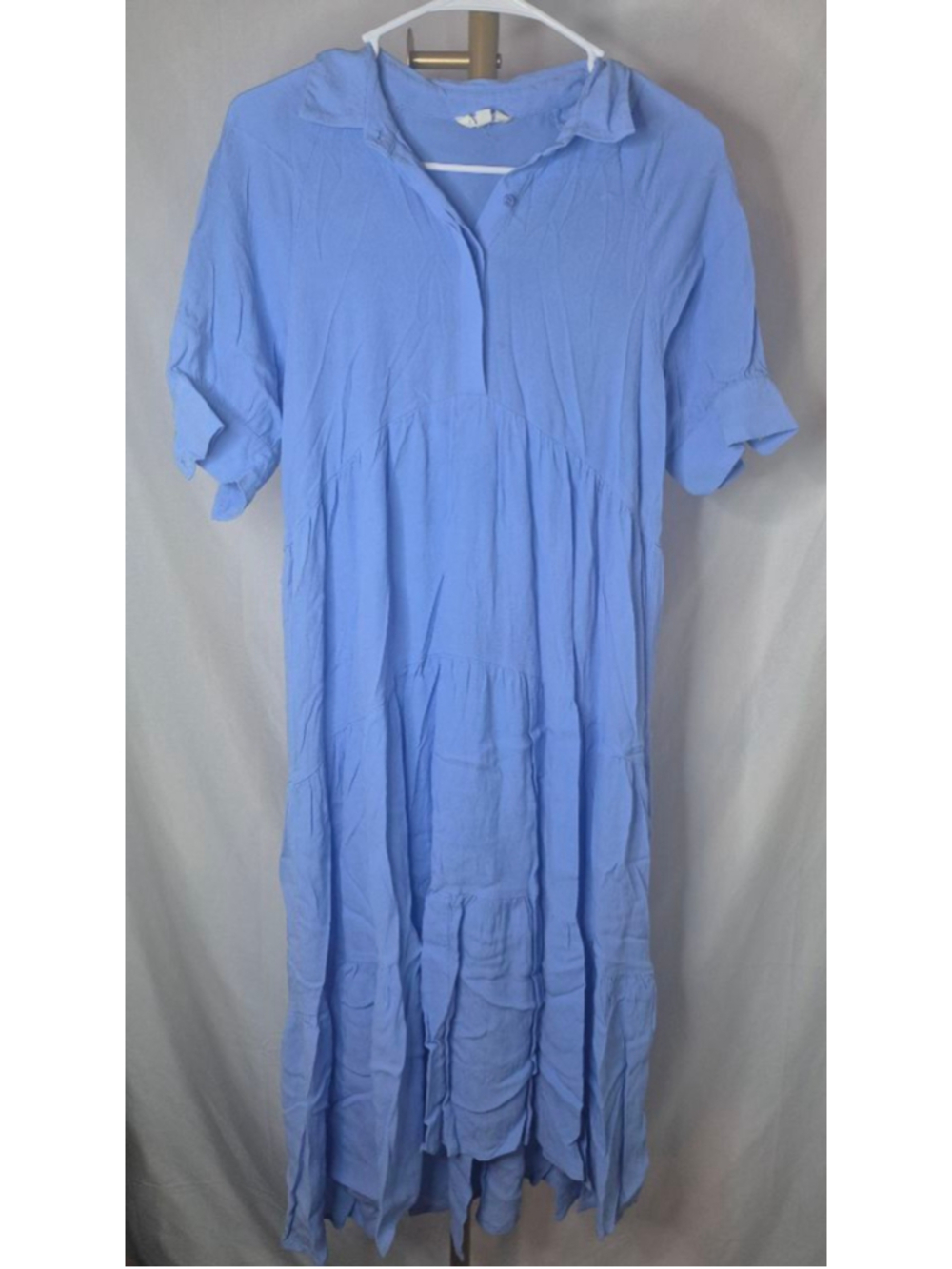 Women's A Loves A Blue Tiered Maxi Dress XS